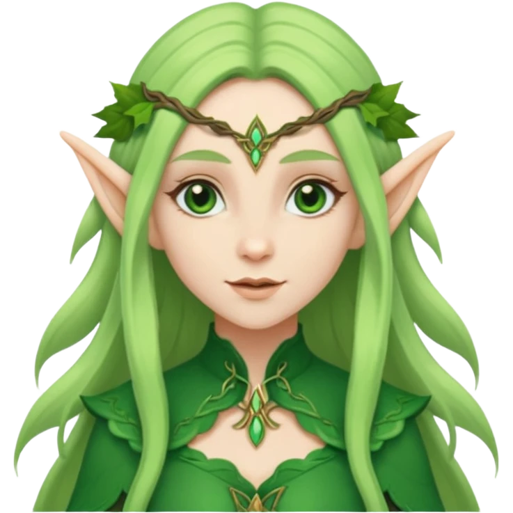 woman elf with leafy clothes emoji