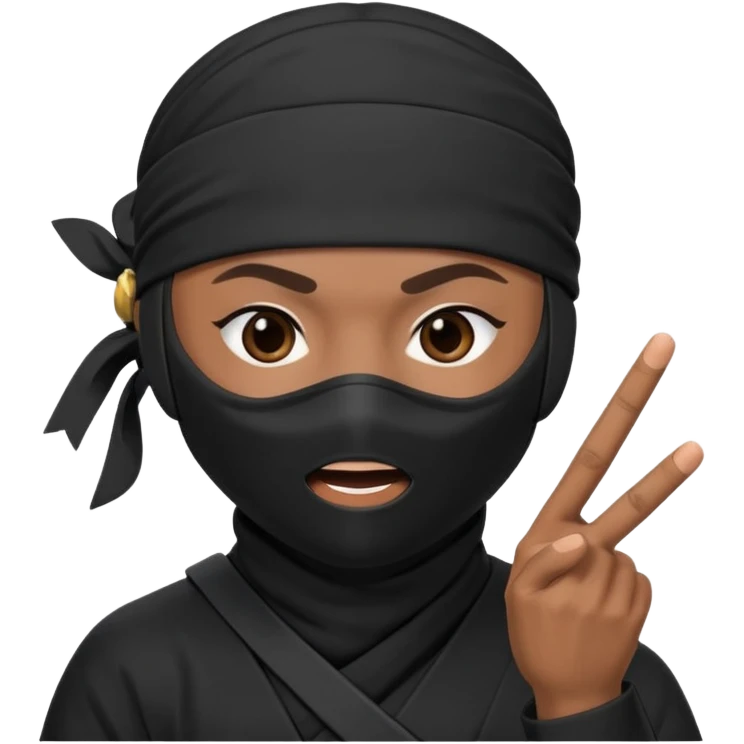 Crea un memoji con este emoji 🥷🏽 y este👈🏽 emoji