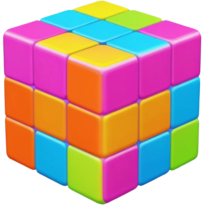 puzzle cube with glowing edges emoji