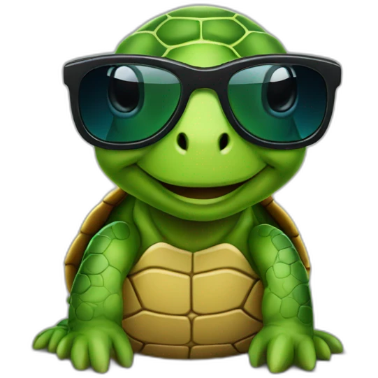 a turtle with sunglass emoji