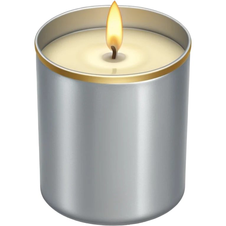 Vanilla candle – cream-colored wax in a silver tin emoji