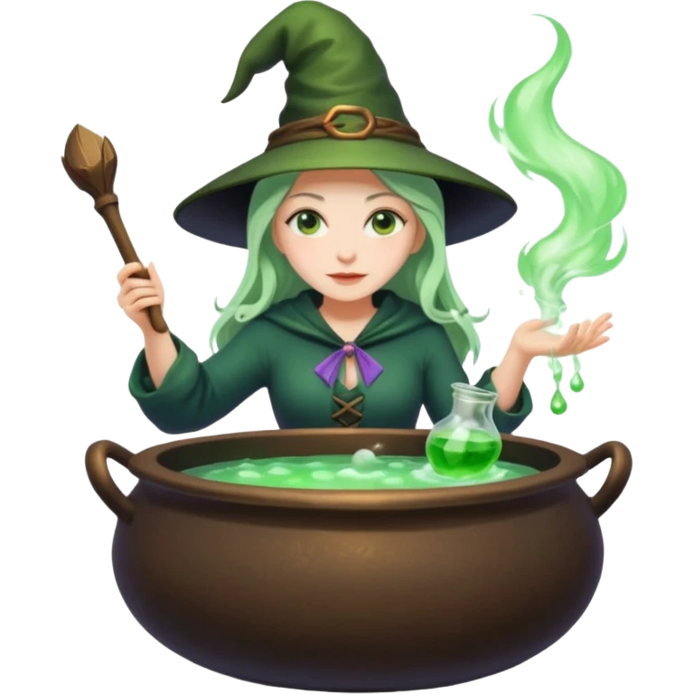 green witch cooking potion emoji