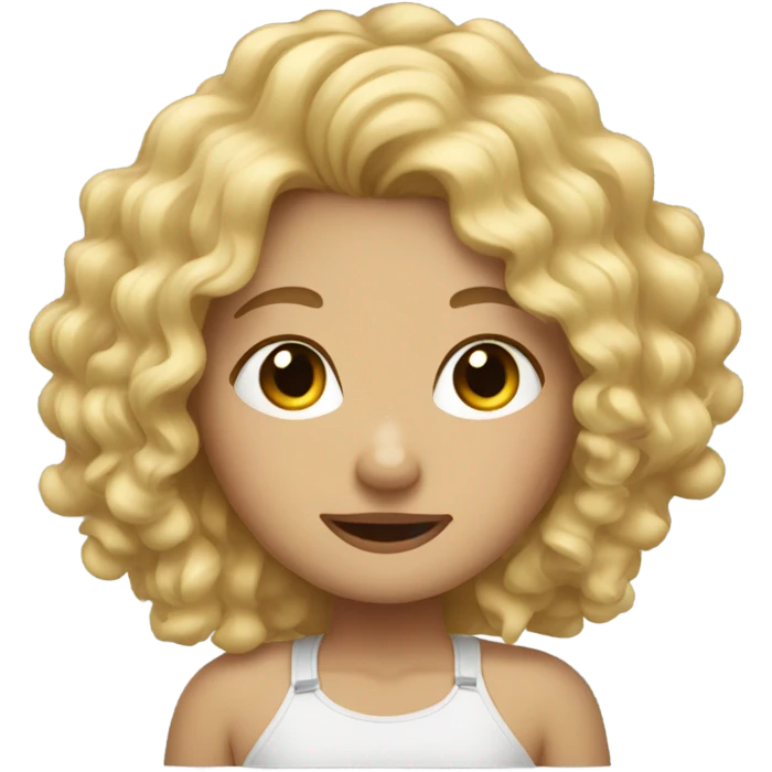 blonde curly hair girl with itchy skin emoji