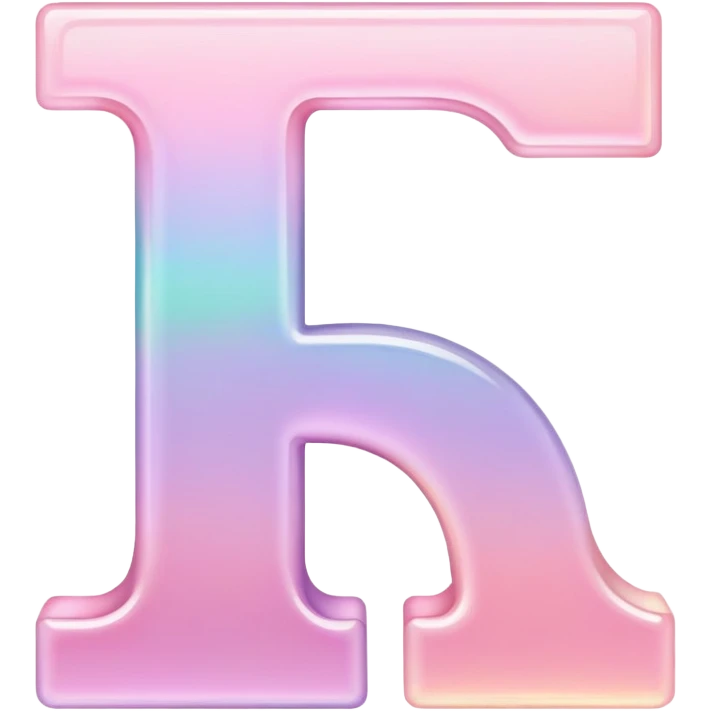Iridescent pastel pink romantic formal elegant sophisticated cultured neat pretty beautiful nifty Font setting icon with letter I emoji