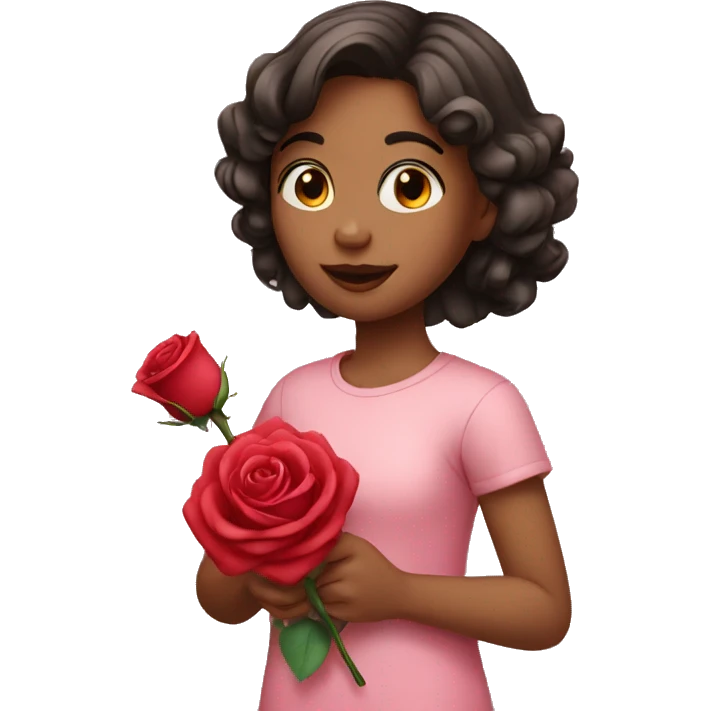 Girl with a Rose emoji