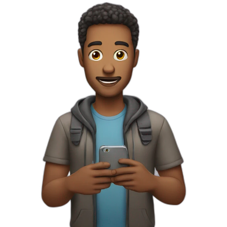 A guy looking at his phone emoji