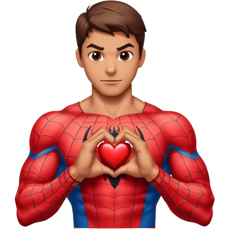 Spiderman doing a heart  emoji