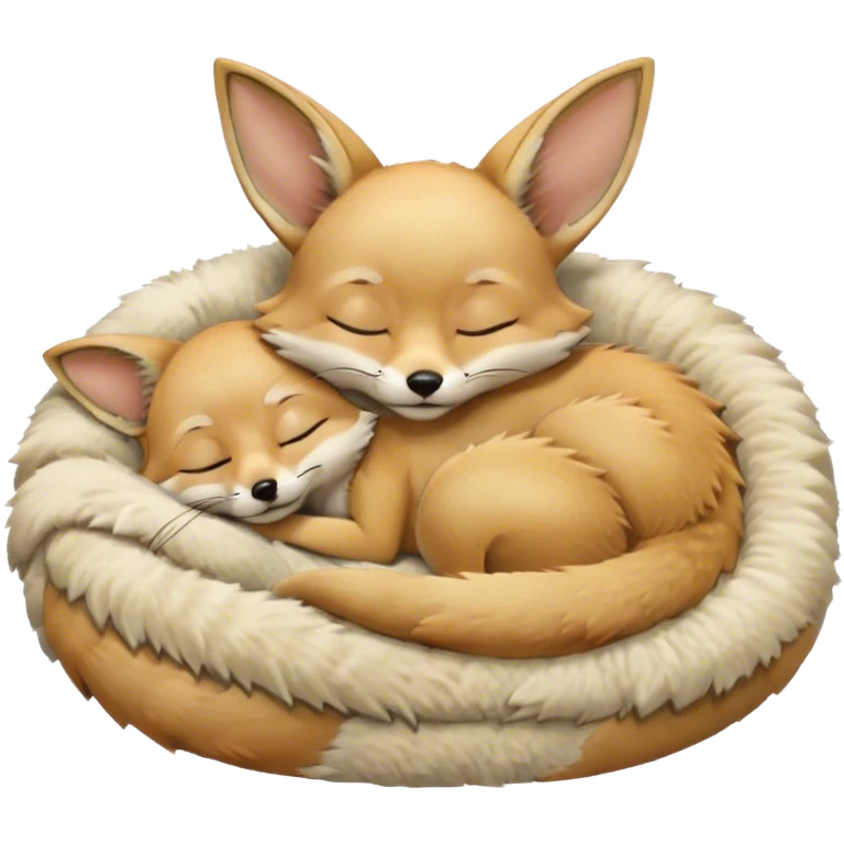 fennec sleeping in bed emoji