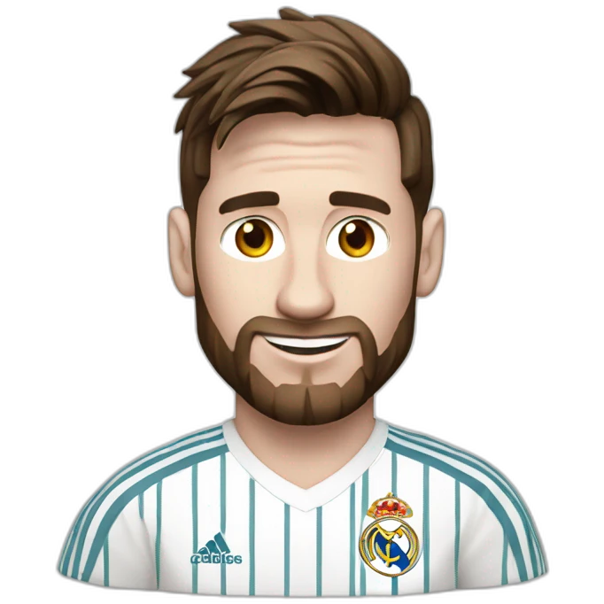 Messi avec le maillot du Real Madrid  emoji