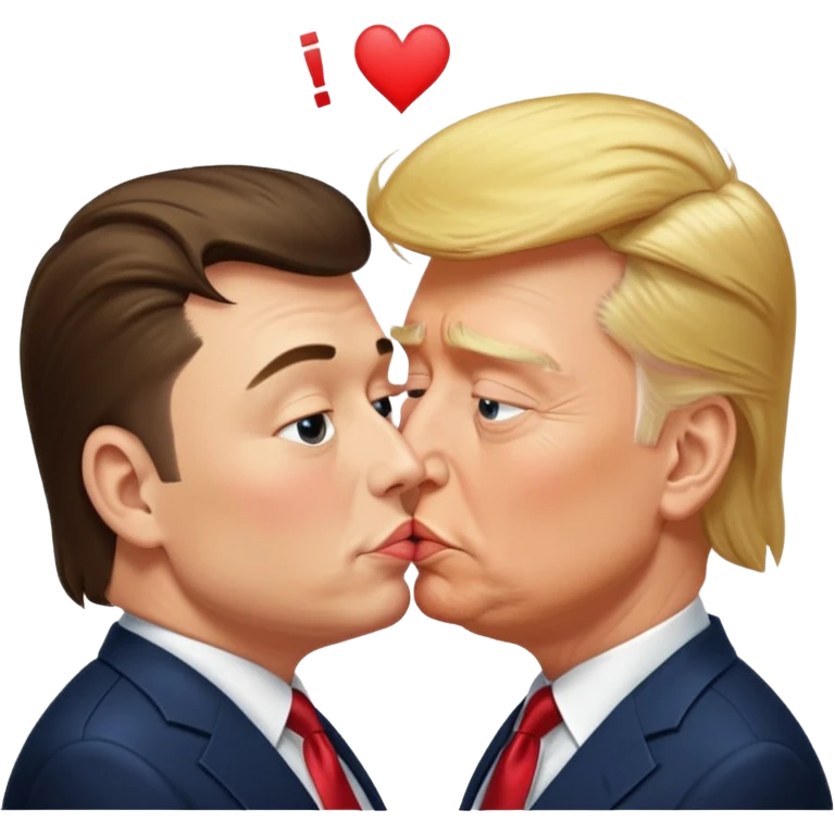 donald trump kissing elon musk emoji