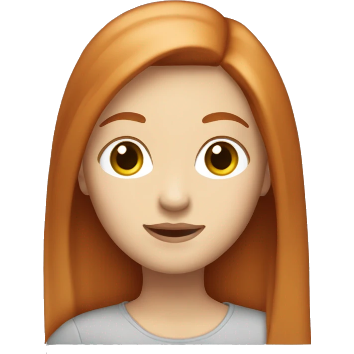 redhead white woman medium long straight hair, hug emoji