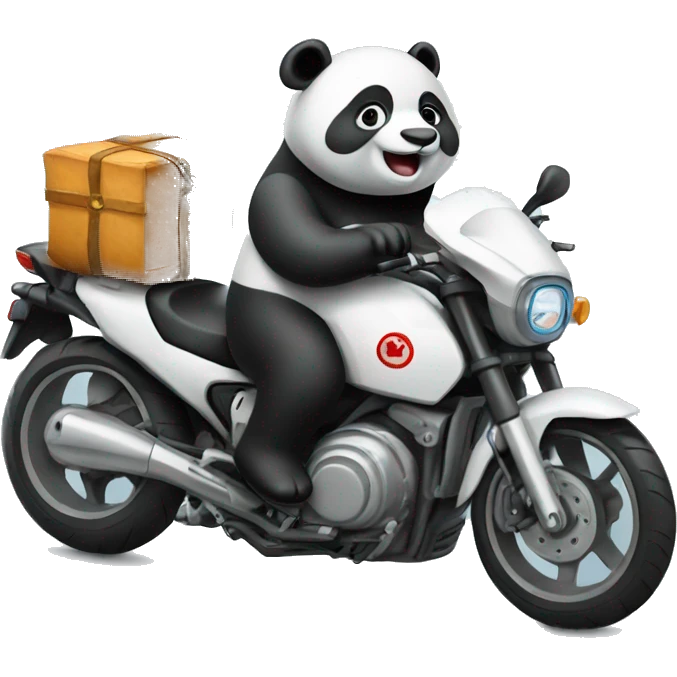 Un panda en moto emoji