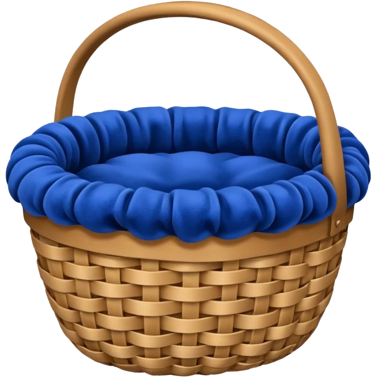 Basket made with blue velvet fabric emoji