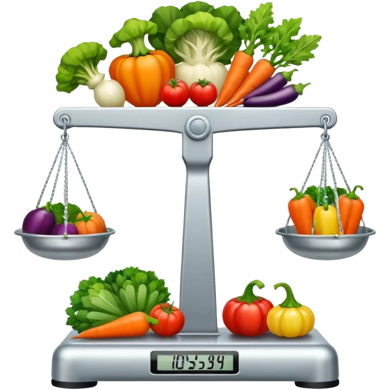 scale with symbol keys for vegetables from the front emoji