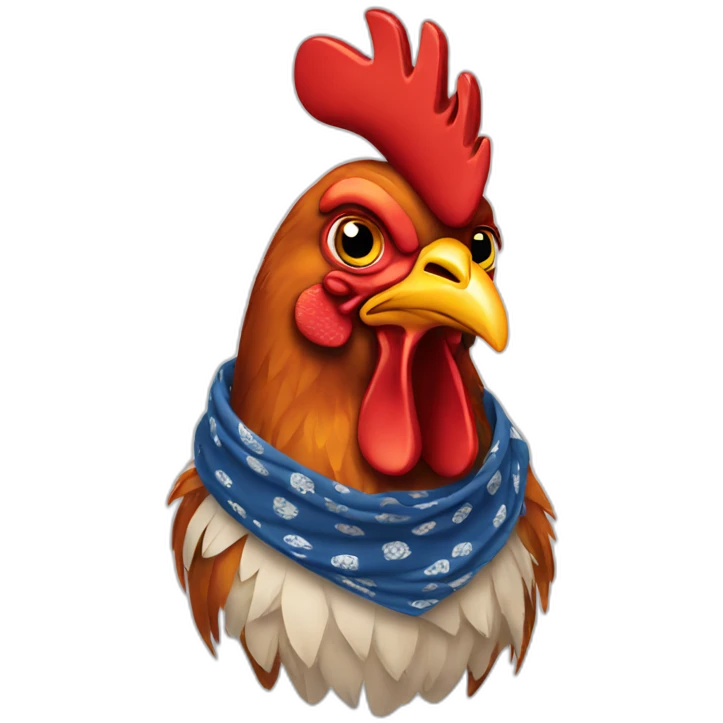 rooster wearing a bandana emoji