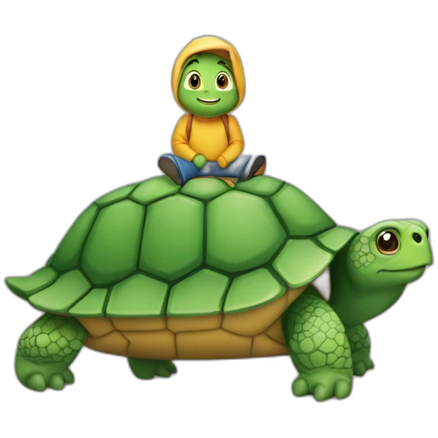 Tortue sur une louloute emoji