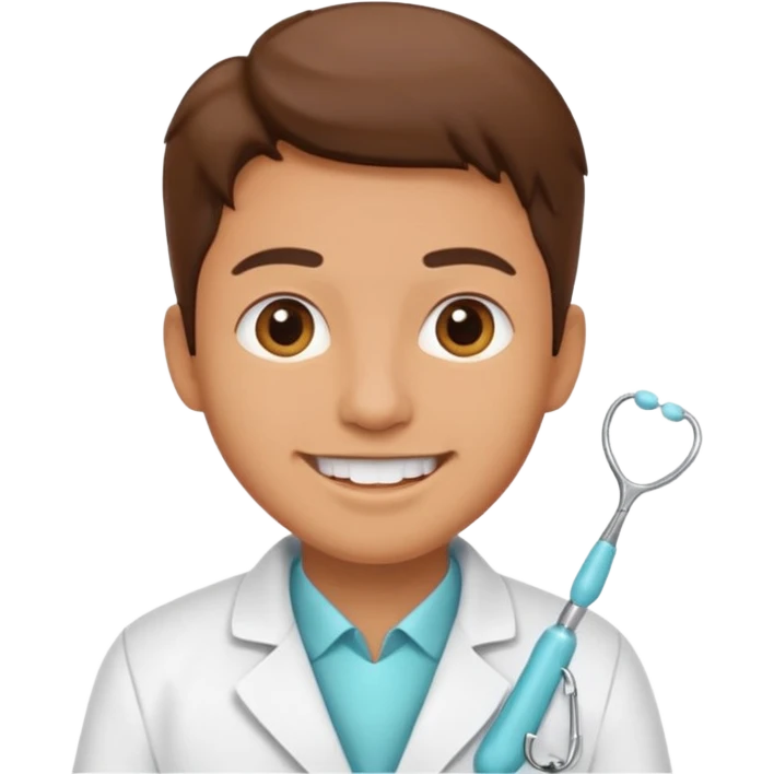 dentist, white coat, cheerful emoji