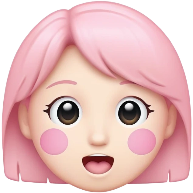 Pastel pink sing say "wow" emoji
