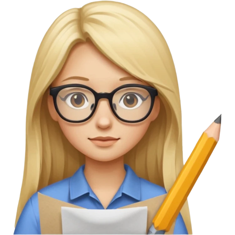 je voudrai un emoji d'une fille aux cheveux longs et blonds avec des lunettes entrain de découper DU PAPIER emoji