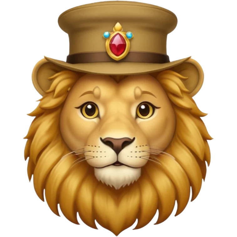 lion wearing hat emoji