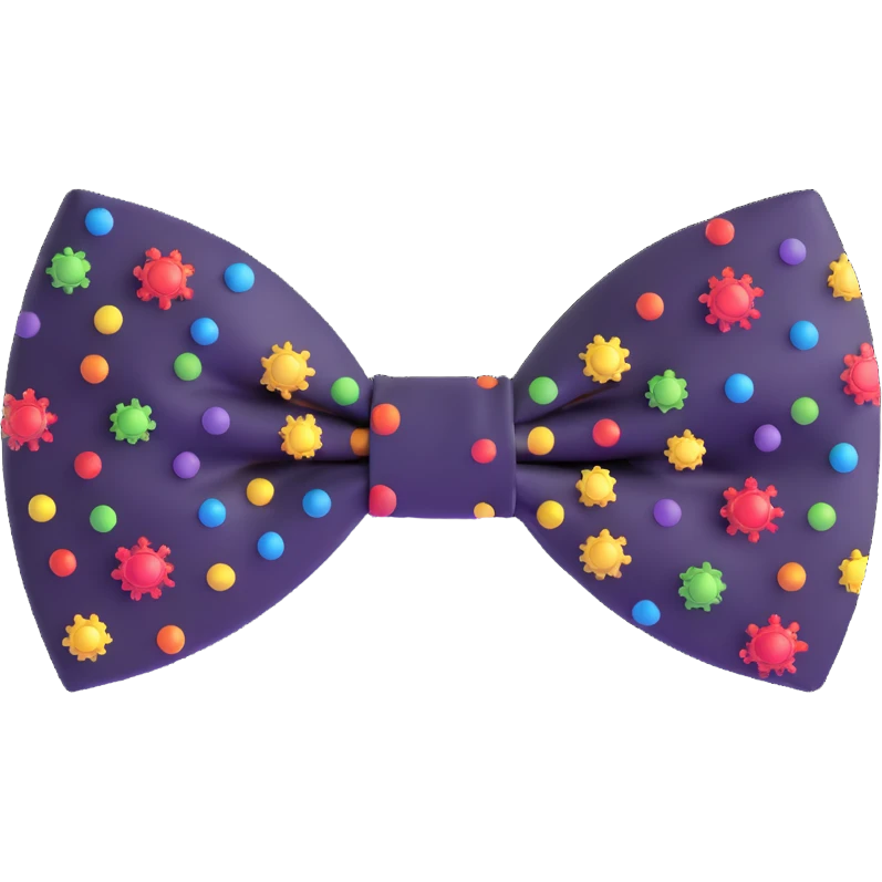 elegant bowtie with virus pattern emoji