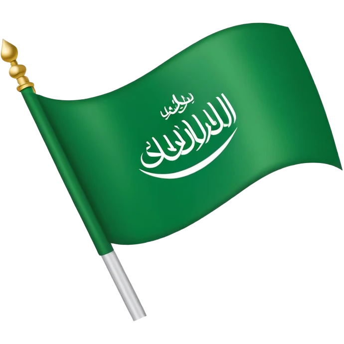 Saudi Arabian flag with green background and white script emoji