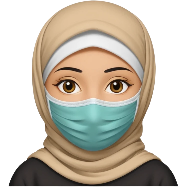 cover face mask arab woman with hijab emoji
