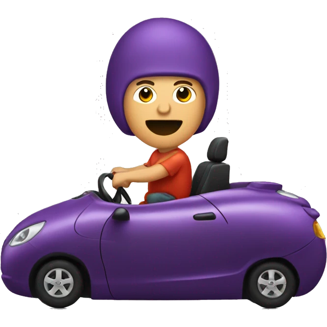 guy driving eggplant  emoji