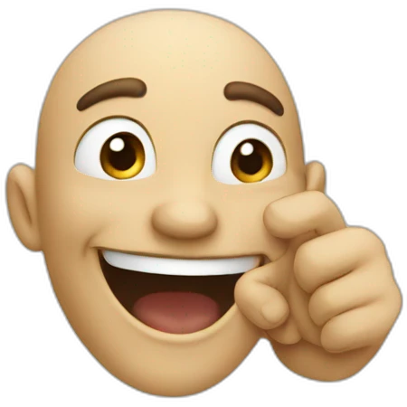 Person laughing and hand pointed us emoji