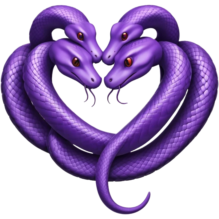 Two purple snakes making a heart emoji