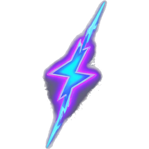 neon glowing lightning bolt emoji