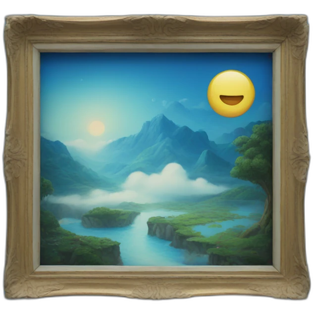 dreamland picture painting blue in frame  emoji