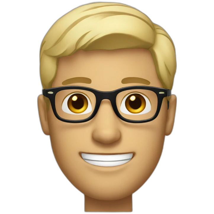 Handsome Flirty blond man with short hair and persol glasses emoji