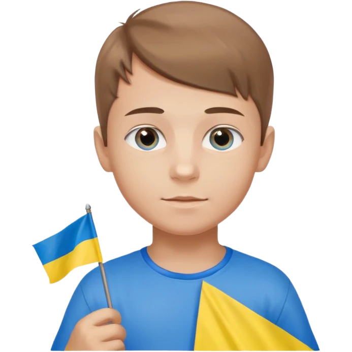 The Ukrainian boy with flag emoji