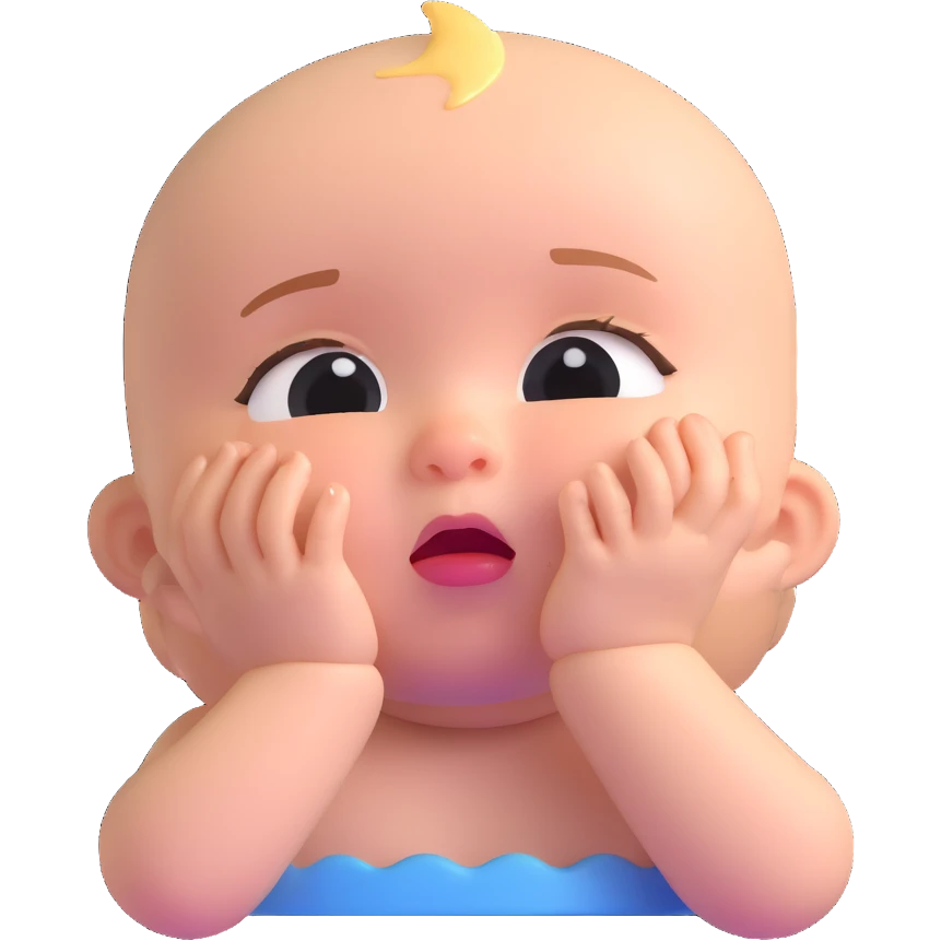 colorful crying baby emoji