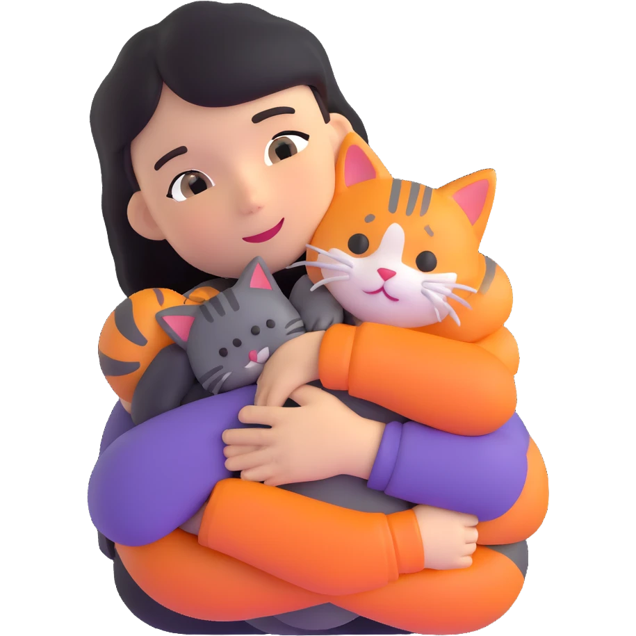 person hugging a cat emoji
