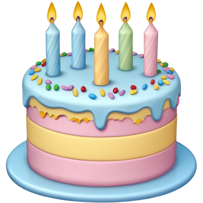 1 layer pastel birthday cake emoji