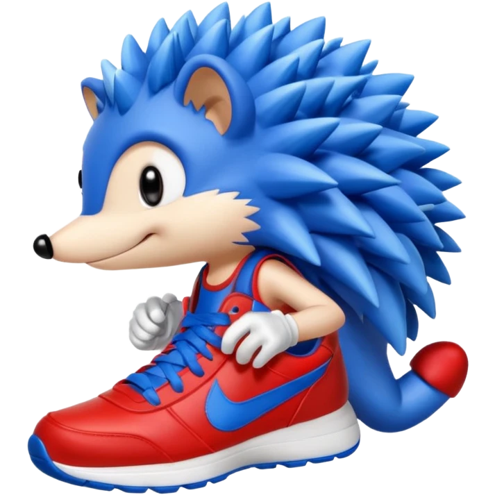 A blue hedgehog with 6 spines and white gloves  emoji