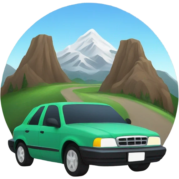 driving car mountain emoji