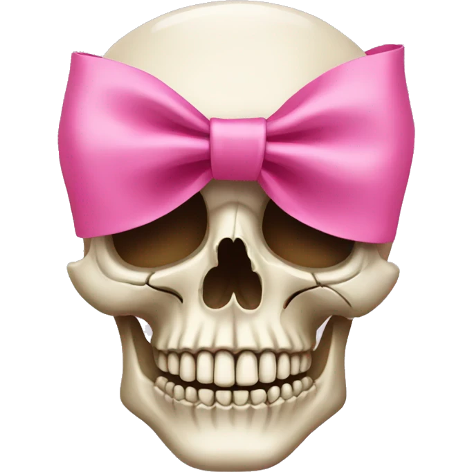 Skull with a pink bow emoji