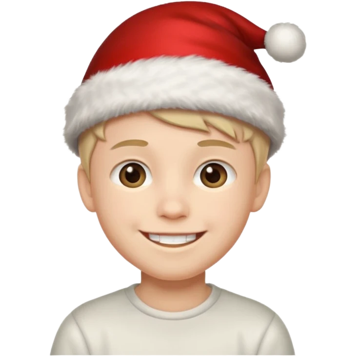 Boy with Christmas hat emoji