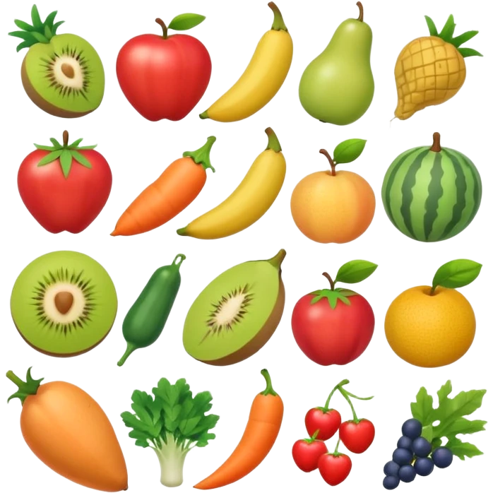Emoji of checklist with healthy food icons, nutrition planning, flat minimal emoji, pastel colors emoji