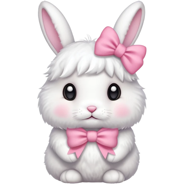 white bunny with pink bow on head emoji
