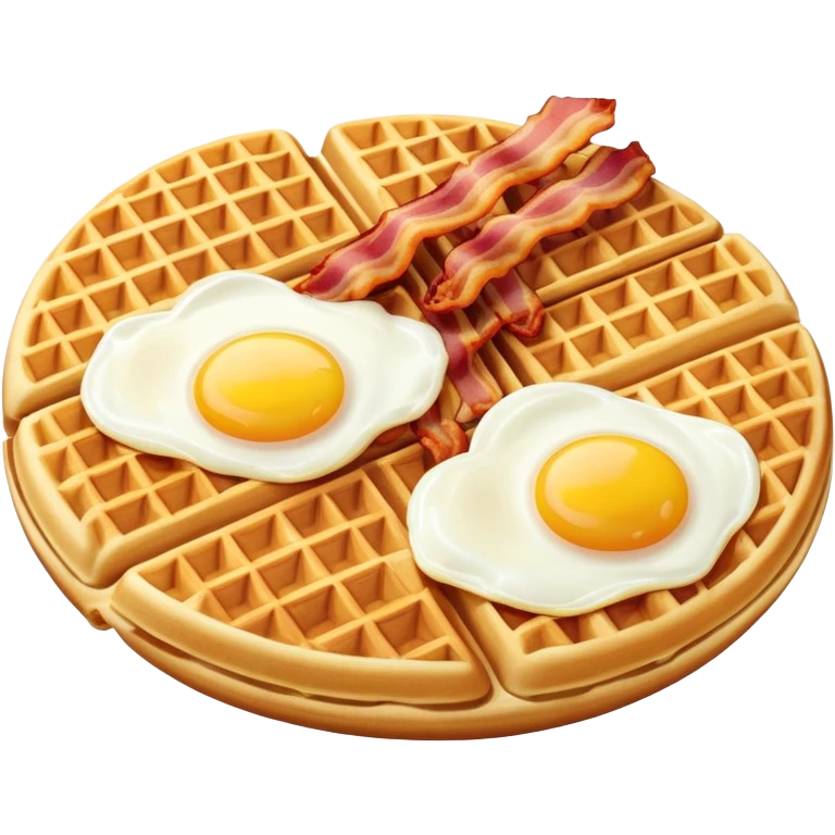 Waffles eggs and bacon emoji
