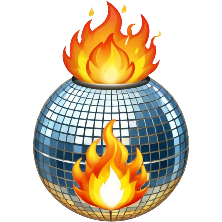 disco ball on fire emoji