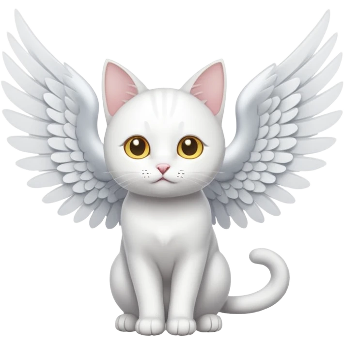 white cat with wings emoji