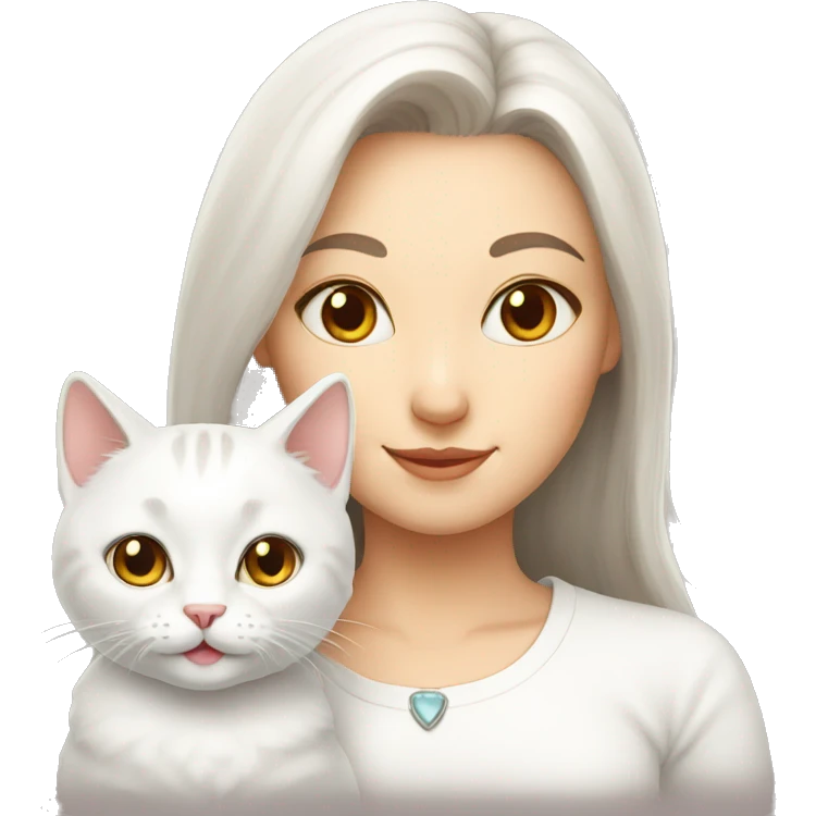 white mother cat emoji