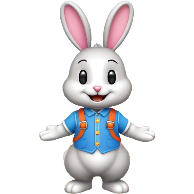 bunny mascot with a roller coaster in the background, inspired by Walibi amusement park emoji