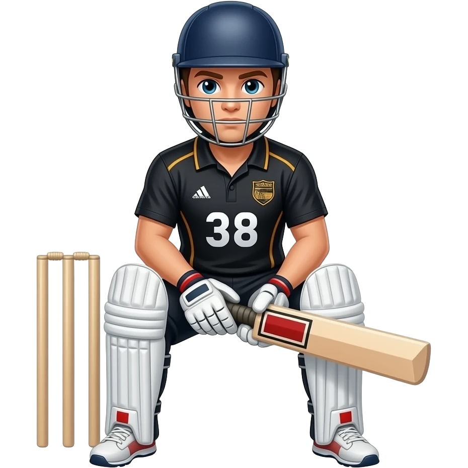 cricket wicket keeper in squad pose in black dress jersy No need wickets emoji