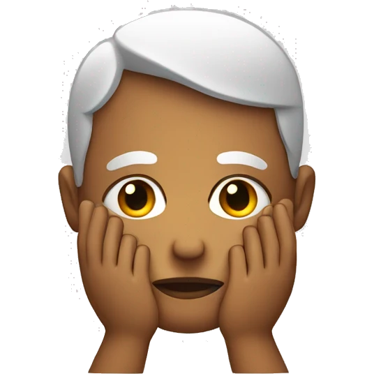 head held two hands, gently  emoji